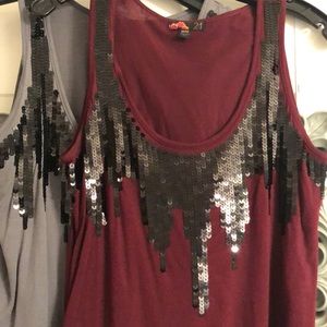2 sequin tank tops